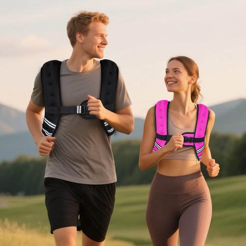 GEEBOBO Weighted Vest for Women Men, 8lb/12lb/16lb/20lb/25lb/30lb Weighted Vest Woman Adjustable Weights for Walking, Strength Training, Running, 16Lbs, Pink