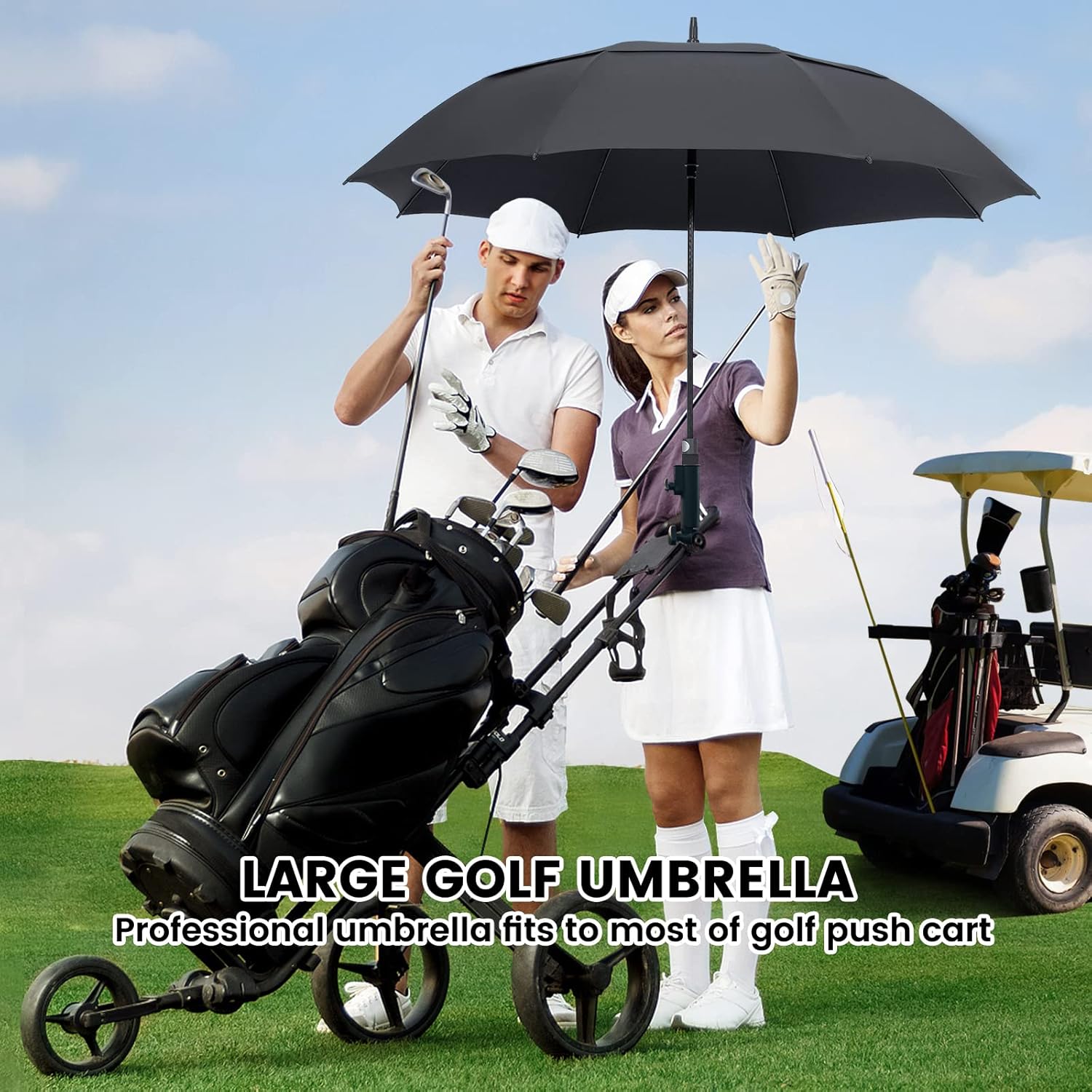 ZOMAKE Windproof Golf Umbrella - Extra Large Double Canopy for Rain & Sports | 51-72 Inch Options