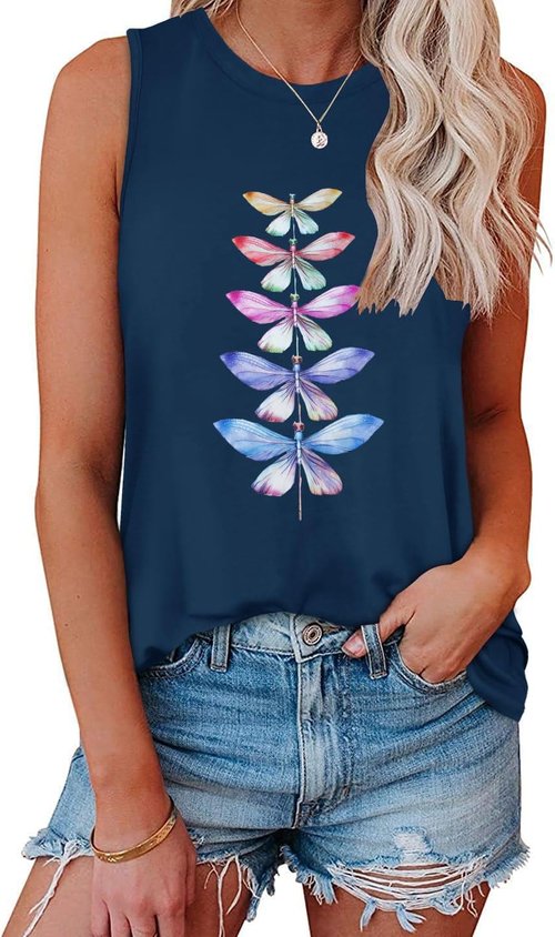 JOELLYUS Women's Casual Tank Tops - Sleeveless Crew Neck Tunic Shirt in Loose Fit | Summer Style 2026