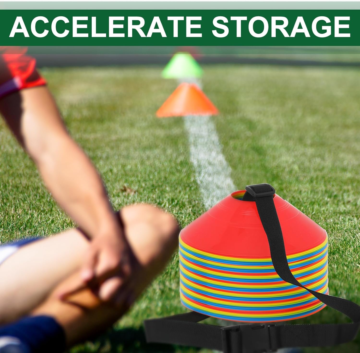 Skiennix Adjustable Sport Cone Carrier - 6.5 Feet Strap for Easy Storage & Travel with Quick Snap Closure