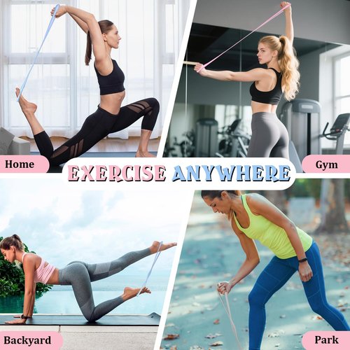 3PCS Figure 8 Resistance Bands for Women Men, Figure 8 Fitness Resistance Band, Resistance Bands with Handles, Exercise Equipment for Yoga, Pilates, Physical Therapy (15 lbs, 25 lbs, 35 lbs)