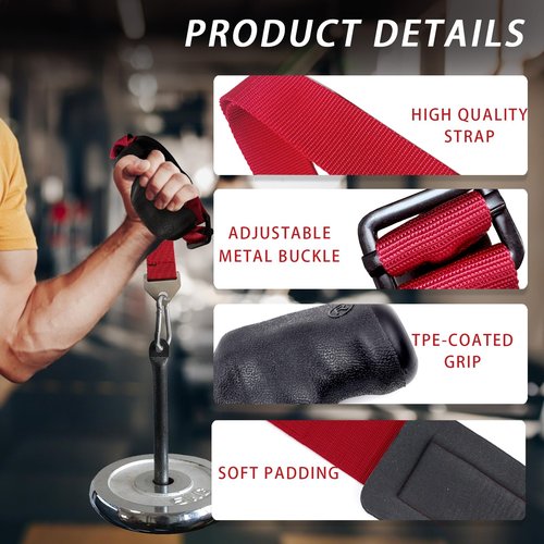 Ergonomic Arm Wrestling Handle for Cable Machines – TPE-Coated Grip Trainer for Left or Right Hand – Non-Slip Pulley Attachment for Biceps & Forearm