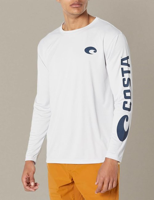 Costa Del Mar Men's Performance Long Sleeve Tech Crew Shirt - Lightweight & Breathable