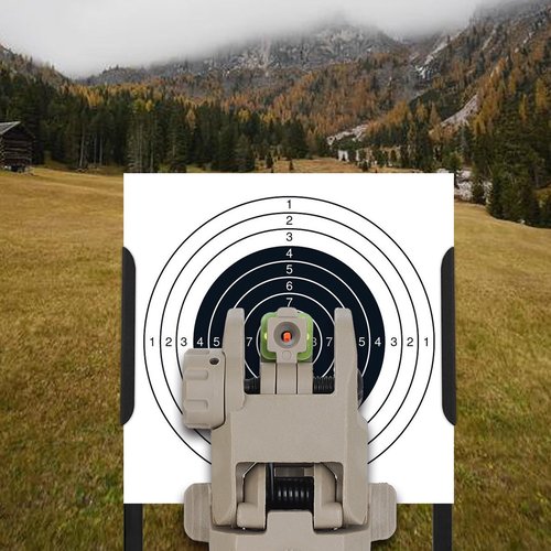 ohhunt Flip Up Sights Polymer Fiber Optic Sights Backup Sight Black for Picatinny (Tan Fiber Optics)