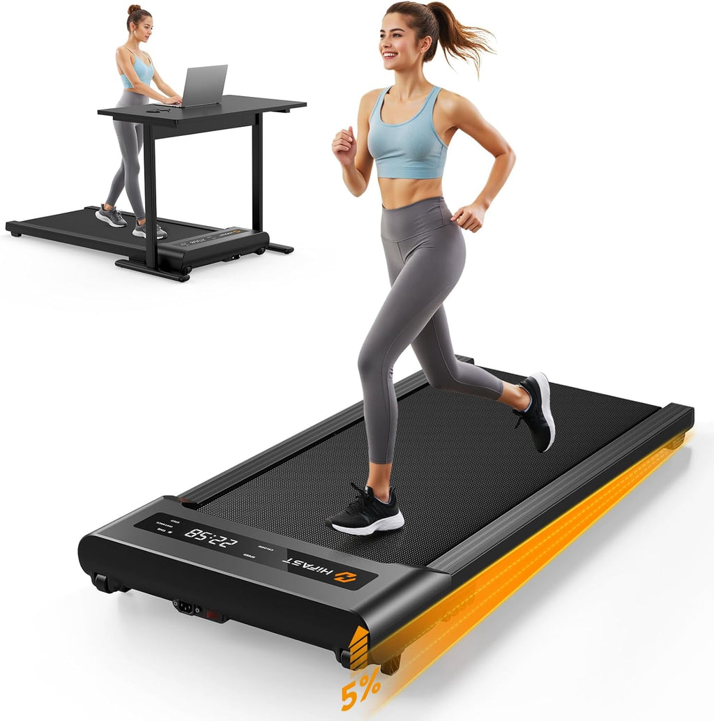 Skiennix 3-in-1 Foldable Walking Pad Treadmill - Portable Under Desk Machine with Incline Handle Bar, 300lbs Capacity