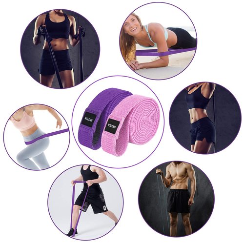 4 Pack Long Resistance Bands Set Fabric for Women Elastic Fitness Bands for Working Out Pull up Assist Exercise Resistance Bands for Men Women Butt and Legs for Home Gym