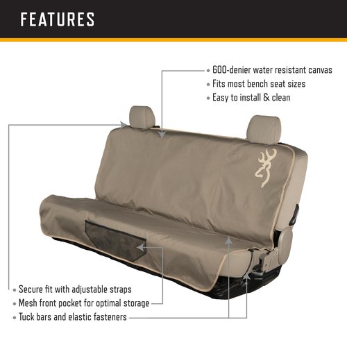 Browning Bench Seat Cover Throw, Quick Use Bench Seat Protection, Elk
