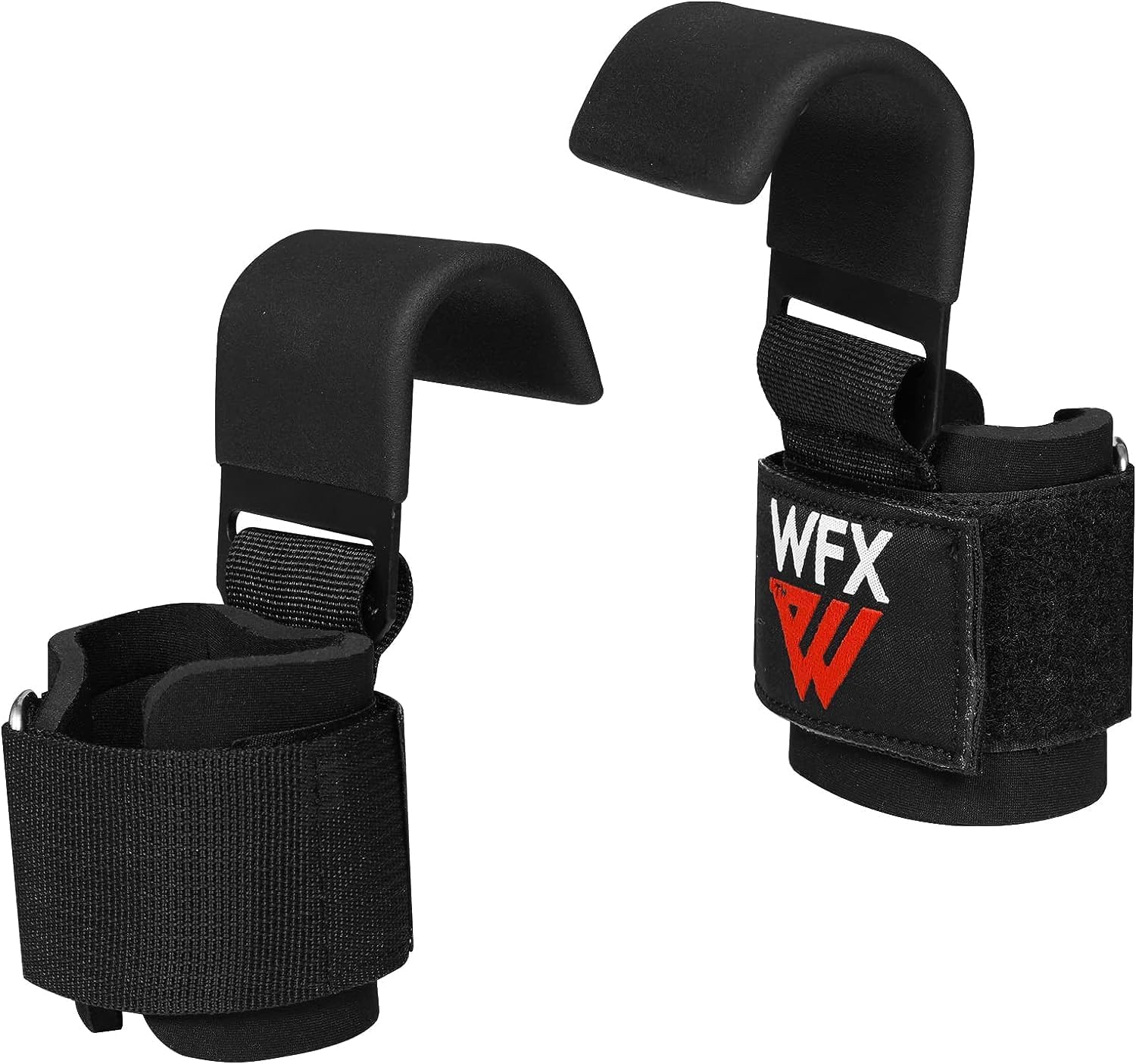 Skiennix Weight Lifting Hooks - Non-Slip Rubber Coated Grips with 7mm Neoprene Wrist Support for Strength Training