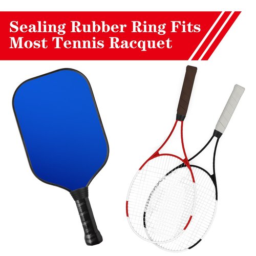 10 Pcs Tennis Racket Silicone Racquet Grip Ring Tennis Grip Band Black Tennises Racket Handle Silicone Absorbent Overgrip in Place Tennises Racquet Grips Wrap for Badminton Squash Baseball Handle