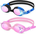 NSSIW Kids Swim Goggles - Anti-Fog, No Leak Design | 2 Pack for Ages 3-16