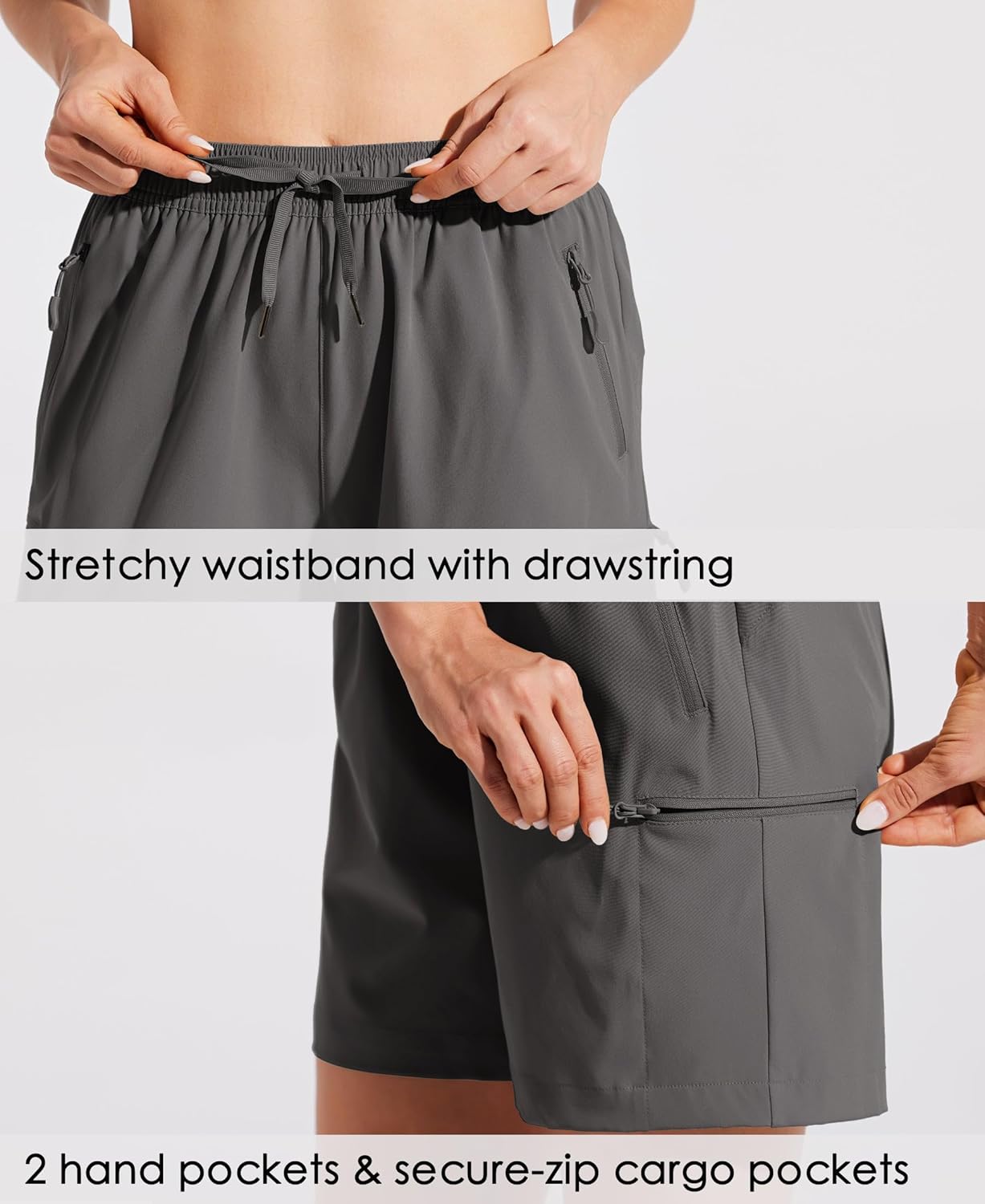 Willit Women's Hiking Cargo Shorts - Quick Dry Lightweight Athletic Shorts with Pockets | 7" Summer Fit