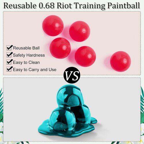 Civaner 150 x 68 Caliber Reusable Paintballs - Solid Plastic Nylon Projectiles for Defense & Practice