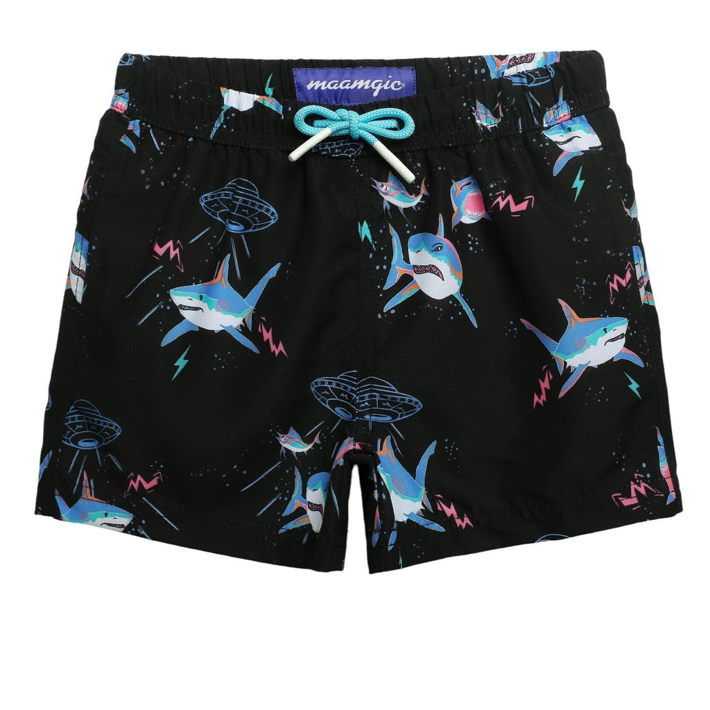 maamgic Boys Swim Trunks Toddler Swim Shorts Little Boys Bathing Suit Swimsuit Toddler Boy Swimwear Shark Black 2T