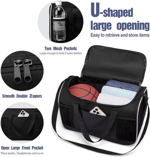 BuyAgain Duffle Bag - 17" Small Travel Gym Bag | Lightweight & Durable Carry-On