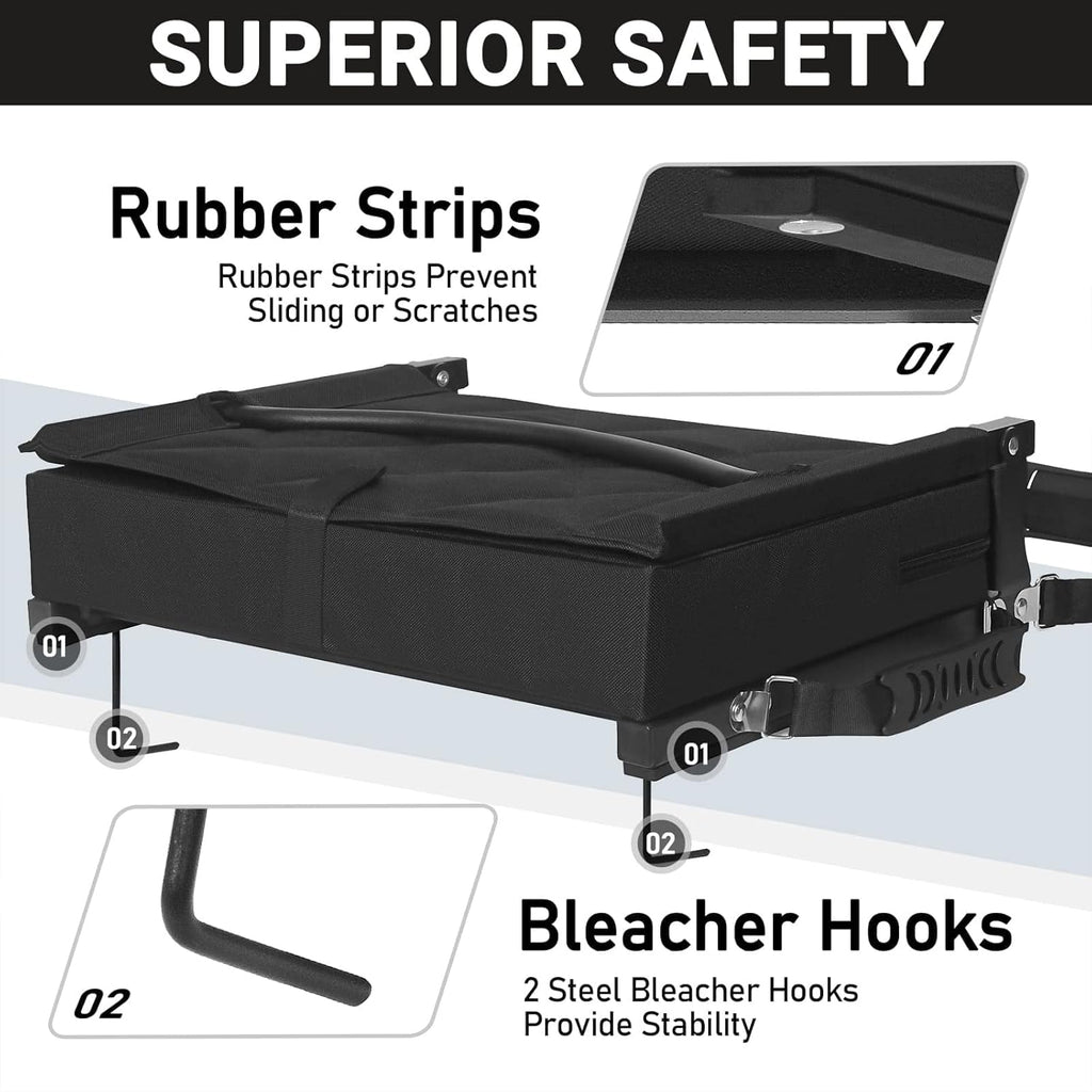 Sheenive Stadium Seats - Padded Bleacher Chairs with Back Support & Shoulder Strap | Portable Comfort