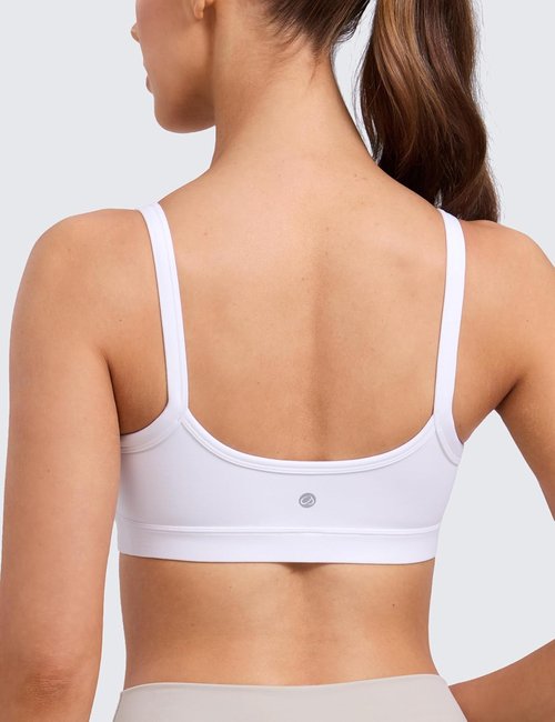 CRZ YOGA Sports Bra - Butterlift Double Lined Scoop Neck with Spaghetti Straps | U-Back Design, Non-Padded