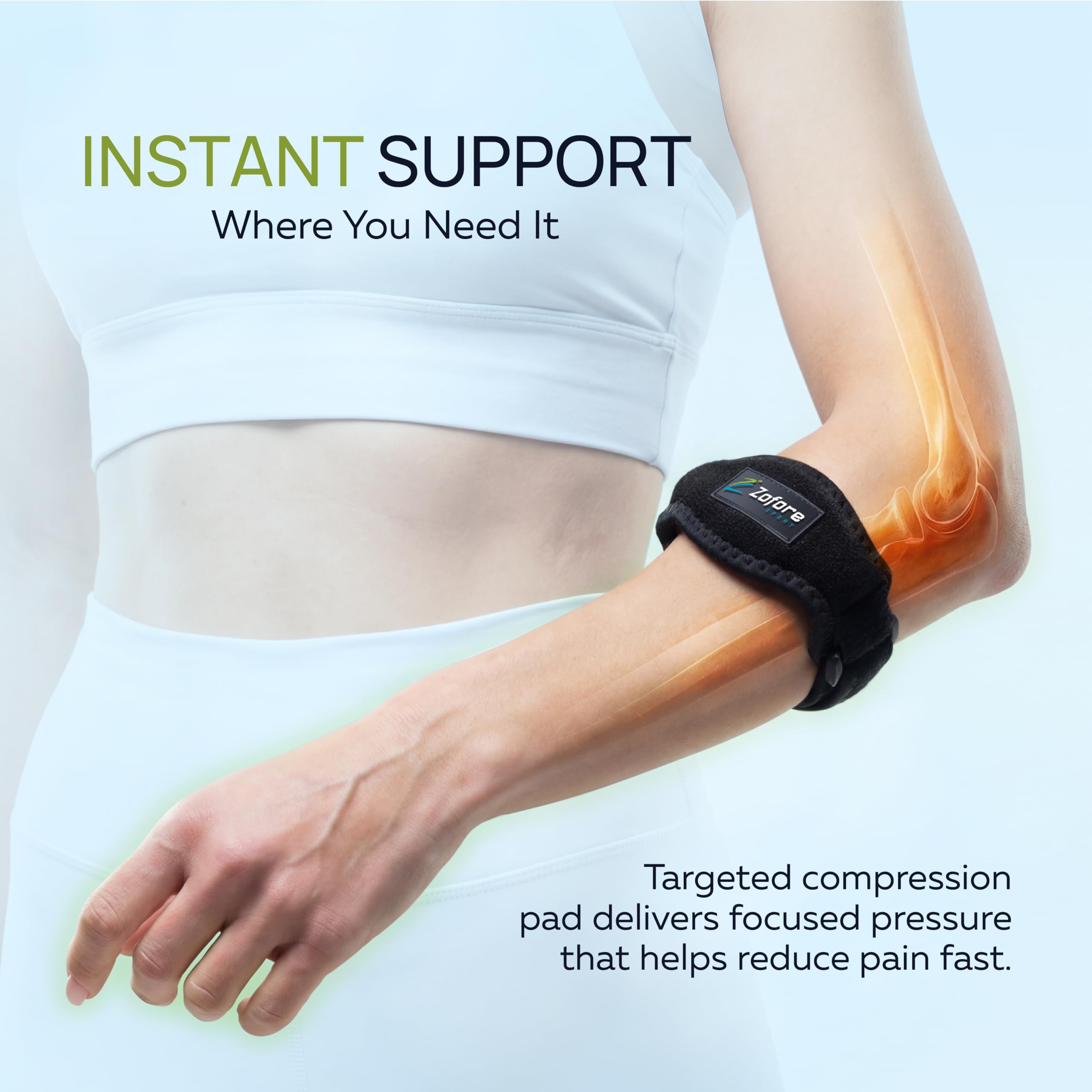 Tennis Elbow Brace With Compression Pad (2-Count) - Effective Pain Relief for Tennis & Golfer’s Elbow for Men & Women
