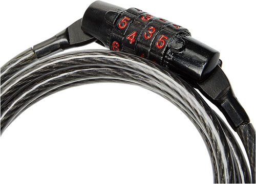 Kryptonite Keeper 512 Combo Bike Lock, 4ft. x 5mm Braided Steel Cable Anti-Theft Security Cable Lock with 4-Digit Combination for Outdoor Equipment, Bicycles, Scooters, Fence, Gate