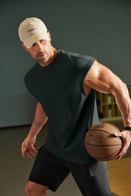 COOFANDY Men's Workout Tank Tops - Casual Sleeveless Gym Tee Shirt | Stylish Loose Fit for Basketball