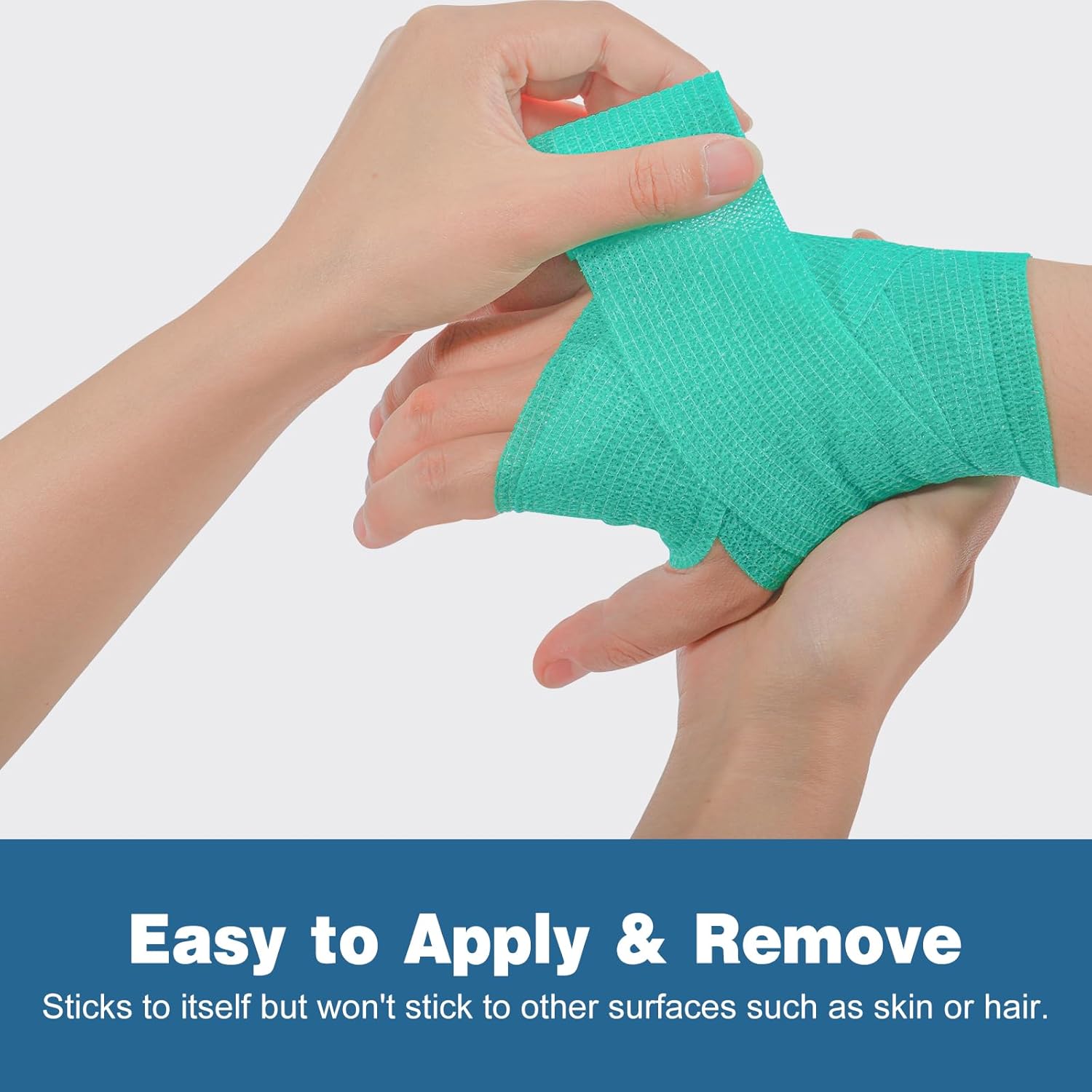 YesBes Self-Adhesive Bandage Wrap - 12 Pack, 2" x 5 Yards, Elastic Cohesive Vet Tape