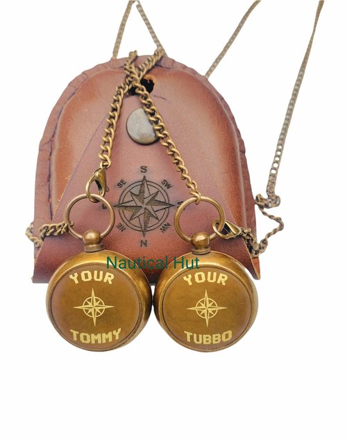 Brass Compass Personalized – Waterproof Pocket Compass for Son, Grandson, Daughter – Baptism, Communion, Easter, Graduation Gift – Engraved with Your Tommy, Your Tubbo