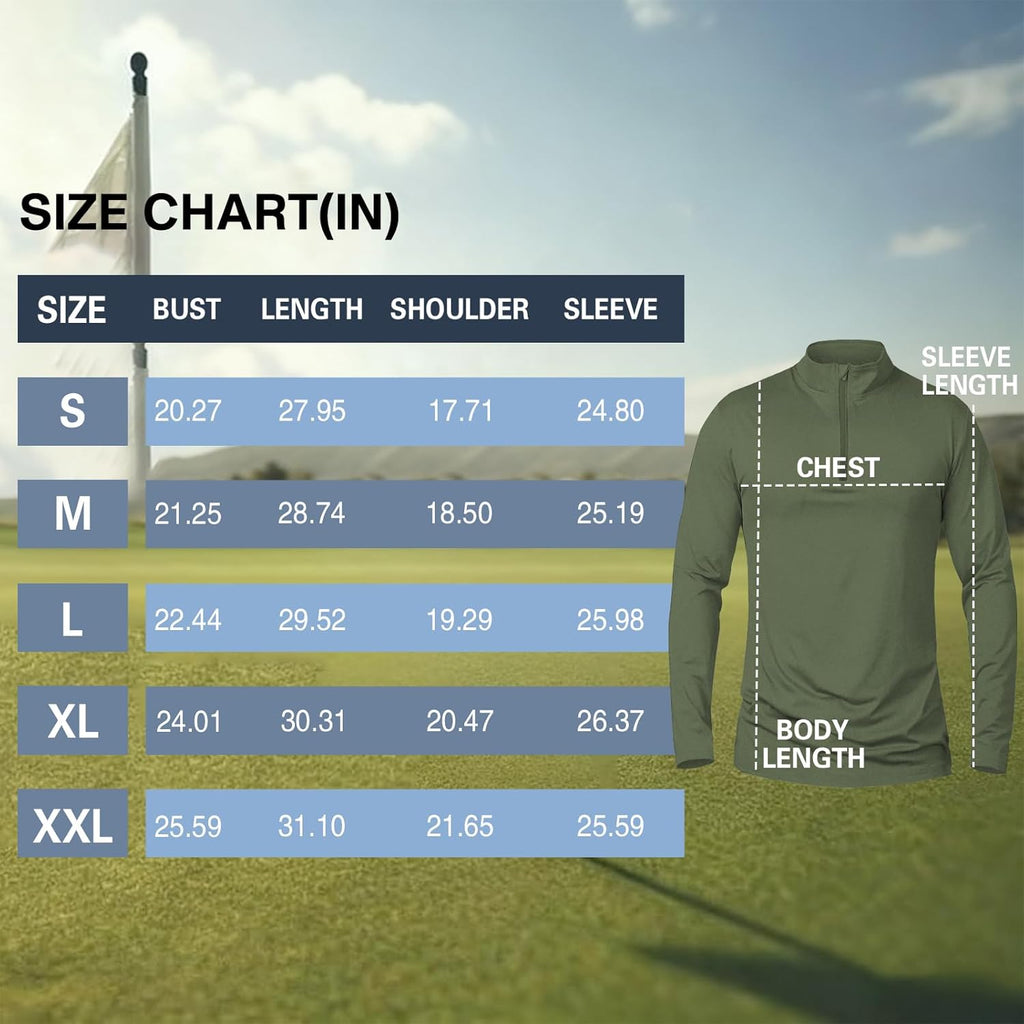 Skiennix Men's Quarter Zip Pullover - UPF 50+ Moisture-Wicking & Breathable Golf Shirt