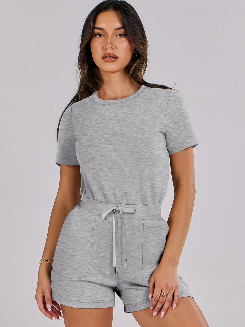 ANRABESS Women's Short Sleeve Romper - Stylish One-Piece Jumpsuit for Summer Beach Vacations