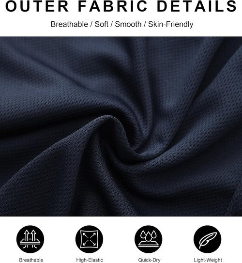 Kinglaman 2-In-1 Men's Running Shorts - Quick Dry Athletic Gym Shorts with Pockets | 4 Pack