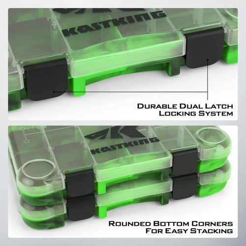 KastKing Tackle Boxes - Durable Plastic Storage Organizer with Removable Dividers | 2-Pack or 4-Pack Options