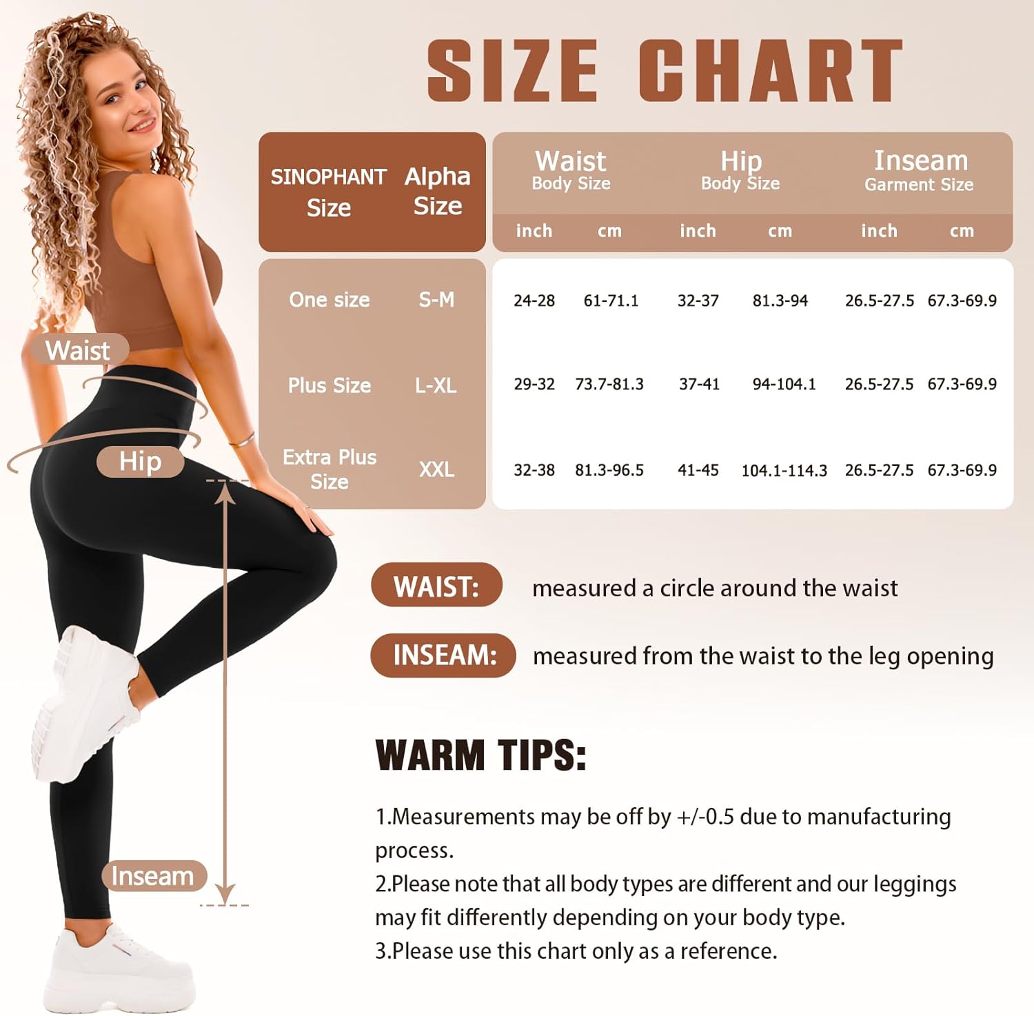 SINOPHANT Leggings for Women - Buttery Soft High Waisted Full Length Yoga Pants | 4 Pack Athletic Wear
