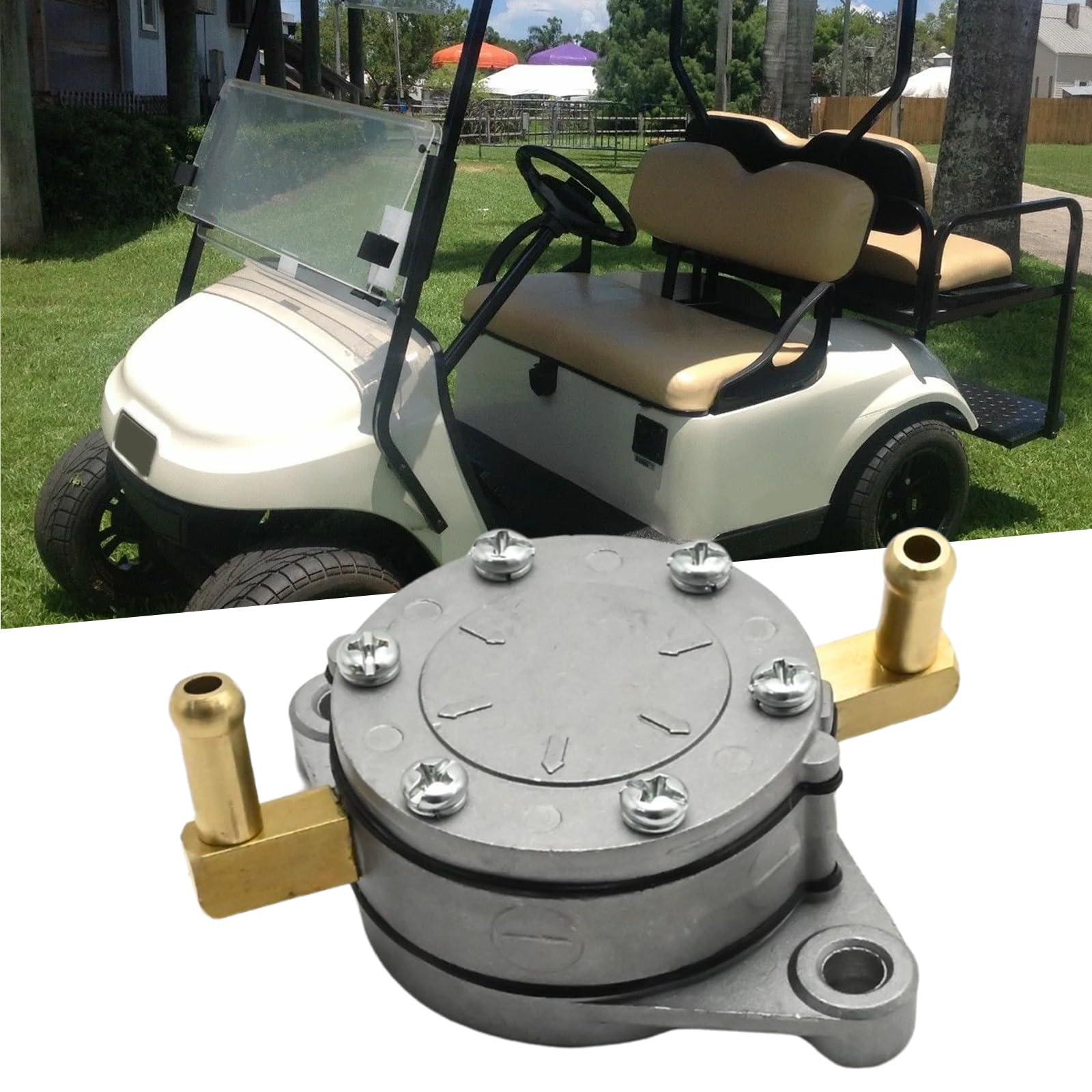 VIKKSAER 14151-G1 24233G1 Fuel Pump Kit with Fuel Filter, Replacement for EZGO Marathon Gas Golf Cart 2-Cycle Engine 1989 1990 1991, Replaces 14151G1, 24233-G1