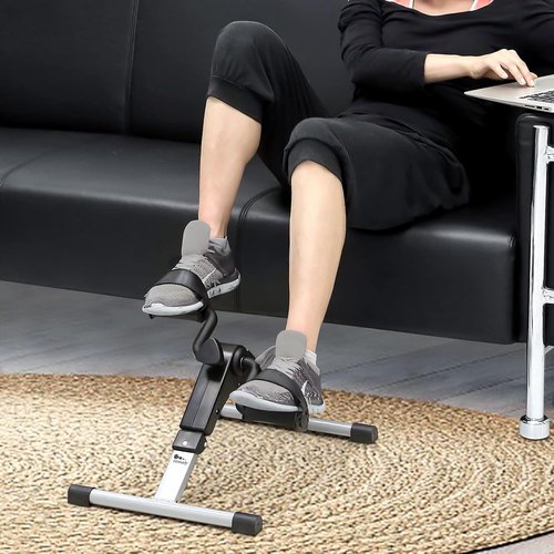 Folding Pedal Exerciser - Mini Under Desk Bike with LCD Display for Arms & Legs Workout | Portable Peddler for Adults & Seniors