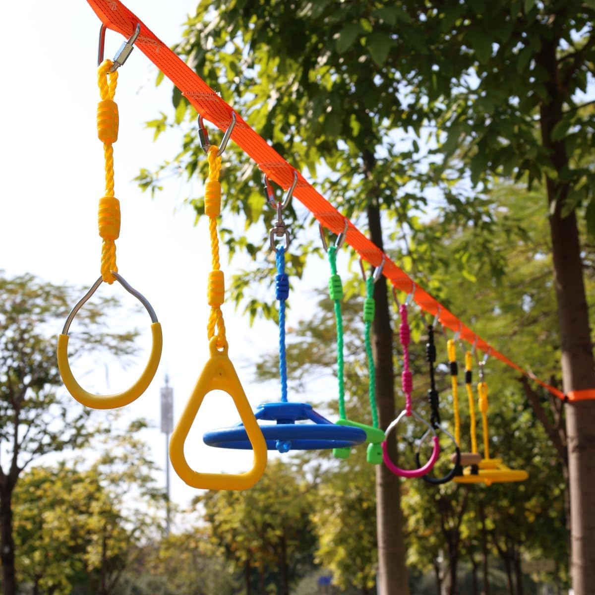Skiennix Climbing Gymnastic Rings - Durable Ninja Obstacle Course for Kids' Outdoor Play