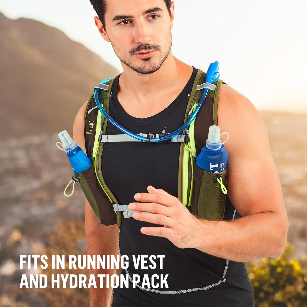 UTOBEST Soft Flask, 2 Pack Soft Flask Running Bottles 500ml,TPU Foldable Running Flask, Portable Collapsible Flask Handheld for Travel Traveling Hiking Cycling City Walk