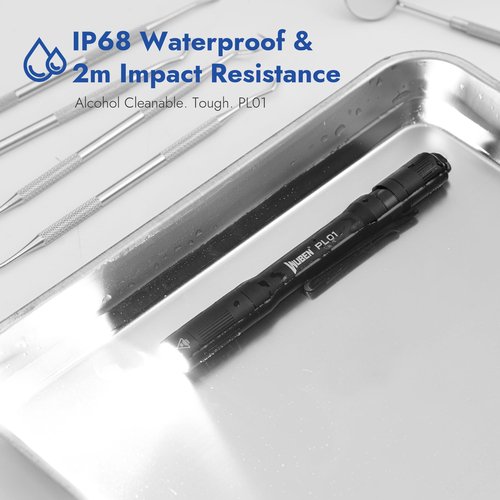 WUBEN PL01 Pen Light, 650 Lumens Pocket EDC Flashlight Rechargeable, Bright LED Pen Flashlight, IP68 Handheld Flash Lights, Compatible 2 AAA Battery for Home, Outdoor, Emergencies, Inspection