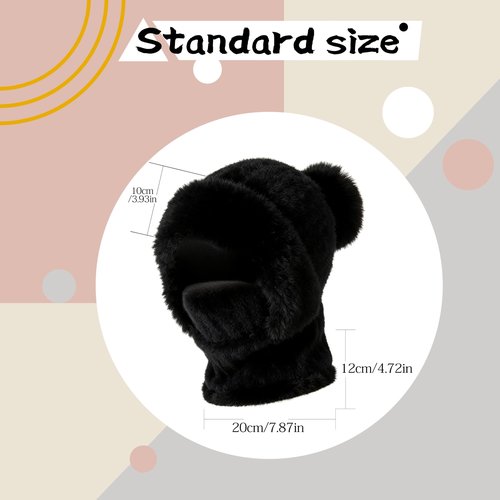 3 in 1 Beanie Hat for Women,Beanie Hat with Scarf and Mask,Knitted Ski Scarf and Mask Set,Womens Knit Beanie Hats