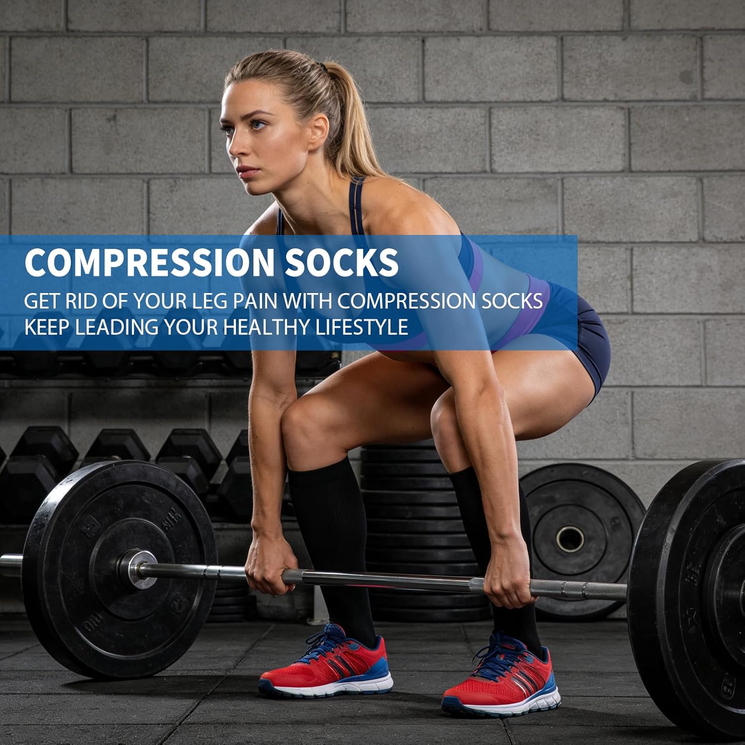 Sooverki Copper Compression Socks - 8 Pack Knee High Support Stockings for Men & Women | 15-20mmHg