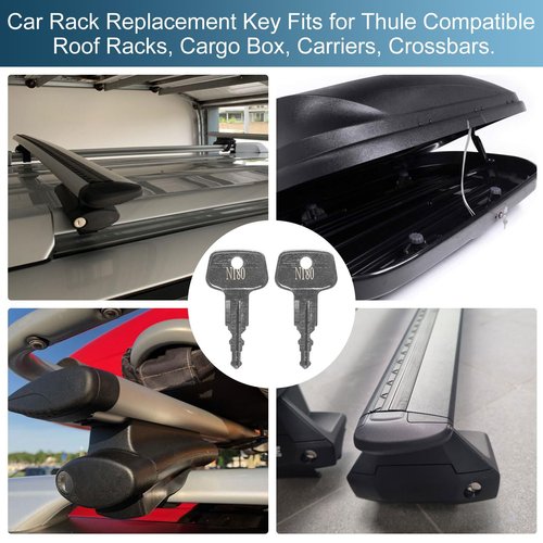 seork N180 Car Rack Replacement Key (2 Pcs) Fits for Thule Compatible Roof Racks, Cargo Box, Carriers, Crossbars