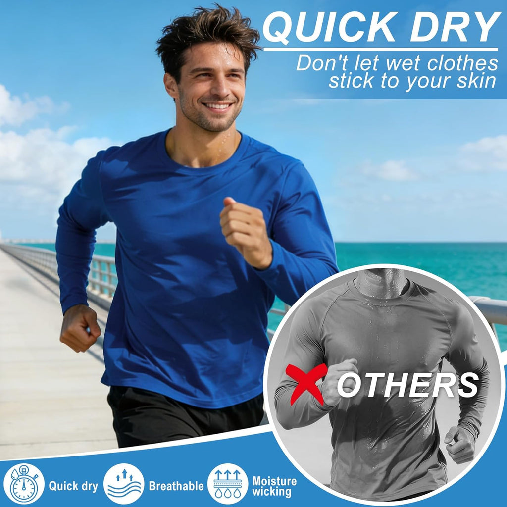 Skiennix Long Sleeve Rash Guard - Dri-Fit Sun Protection UPF 50+ | UV Cooling Moisture-Wicking T-Shirt