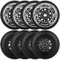 AOWISH Inline Skate Wheels 85A Outdoor Asphalt Formula Hockey Roller Blades Replacement Wheel with Bearings ABEC-9 and Floating Spacers (8-pack) (Black, 80mm)