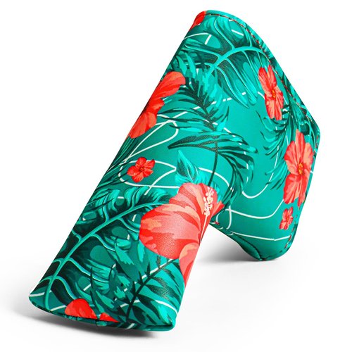 FINGER TEN Golf Blade Putter Cover Premium Synthetic Leather Stylish Design, Universal Headcover Waterproof Protection, Durable Headcovers Covers Fit Most Blade Putters for Men Women (Green&Red)