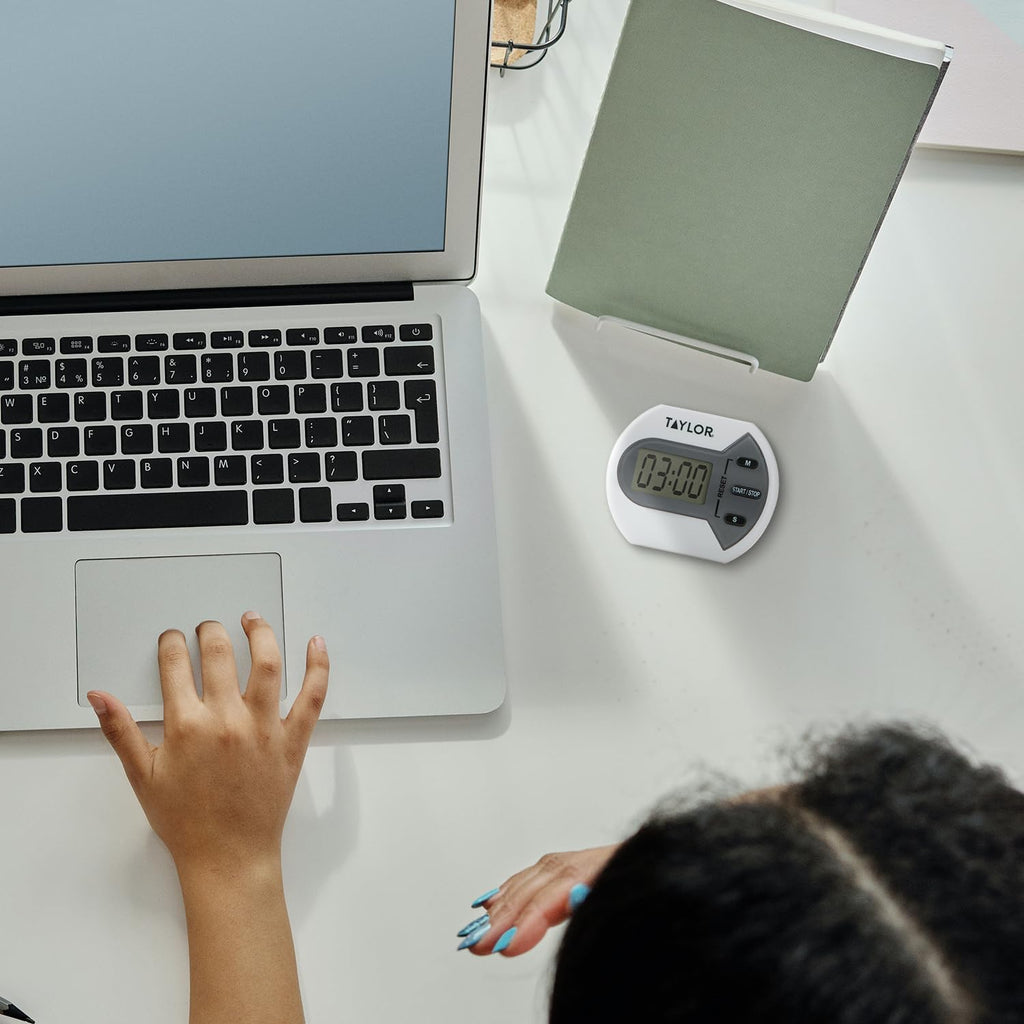 Taylor Digital Timer - Counts Up and Down for School, Learning, Projects & Kitchen Tasks