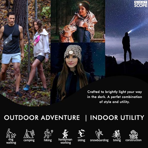 Night Scope Reflective Sling/Fanny Pack with Removable Rechargable LED Light - Charcoal