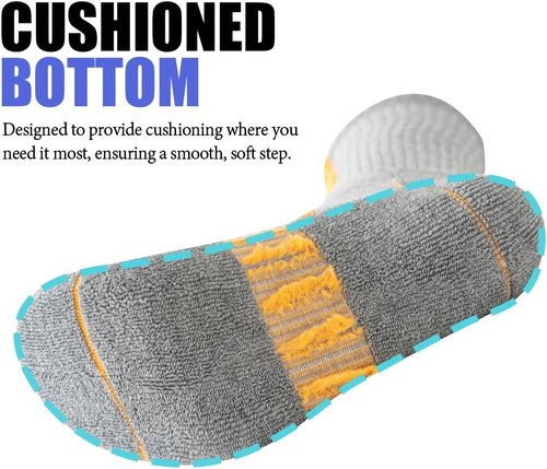 JOYNÉE Men's Athletic Crew Socks - Cushioned Comfort with Arch Support | 12 Pairs