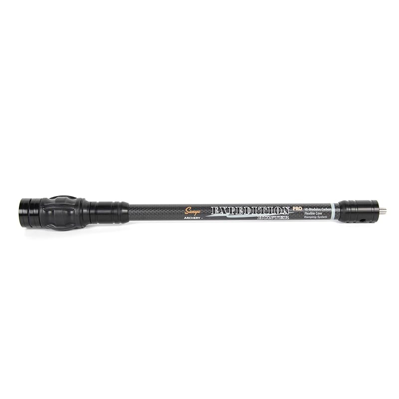 Sunya 12" Archery Bow Stabilizer with Carbon Fiber Body, Damping System & Weights Kit