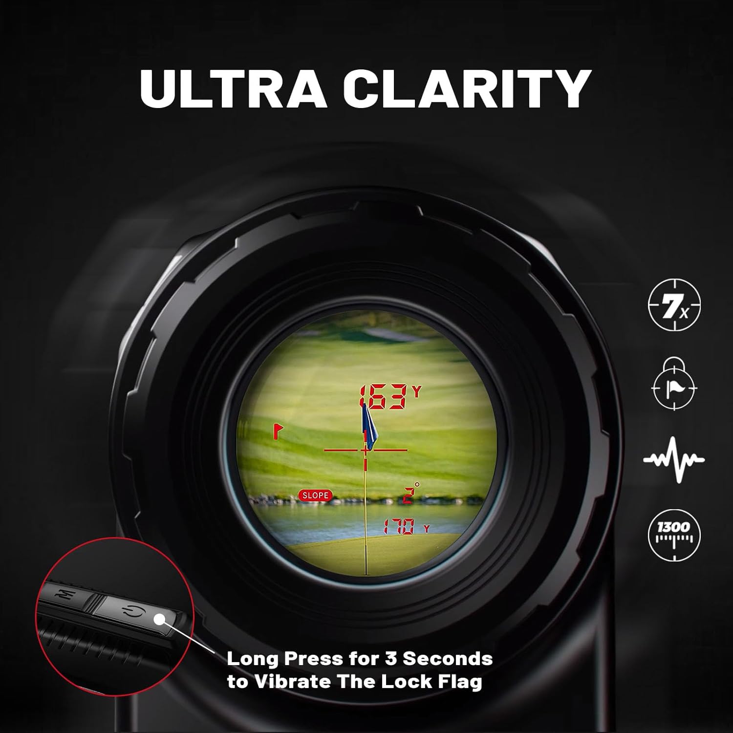 ZYDAR Z1 Golf Rangefinder - 1300 Yards, Slope Measurement, 7X Magnification, Magnetic & Weather Resistant
