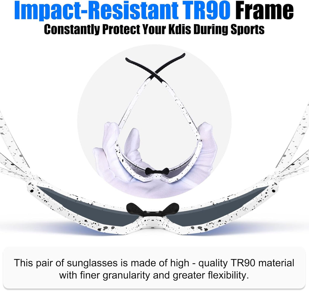 Polarized Kids Sunglasses - Ultra-Light TR90 Frame | UV400 Protection for Boys & Girls