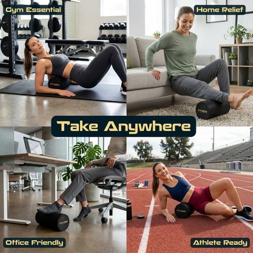 Fitizen Foam Roller - Deep Tissue Muscle Massage for Back Pain Relief | Home Gym & Yoga Equipment