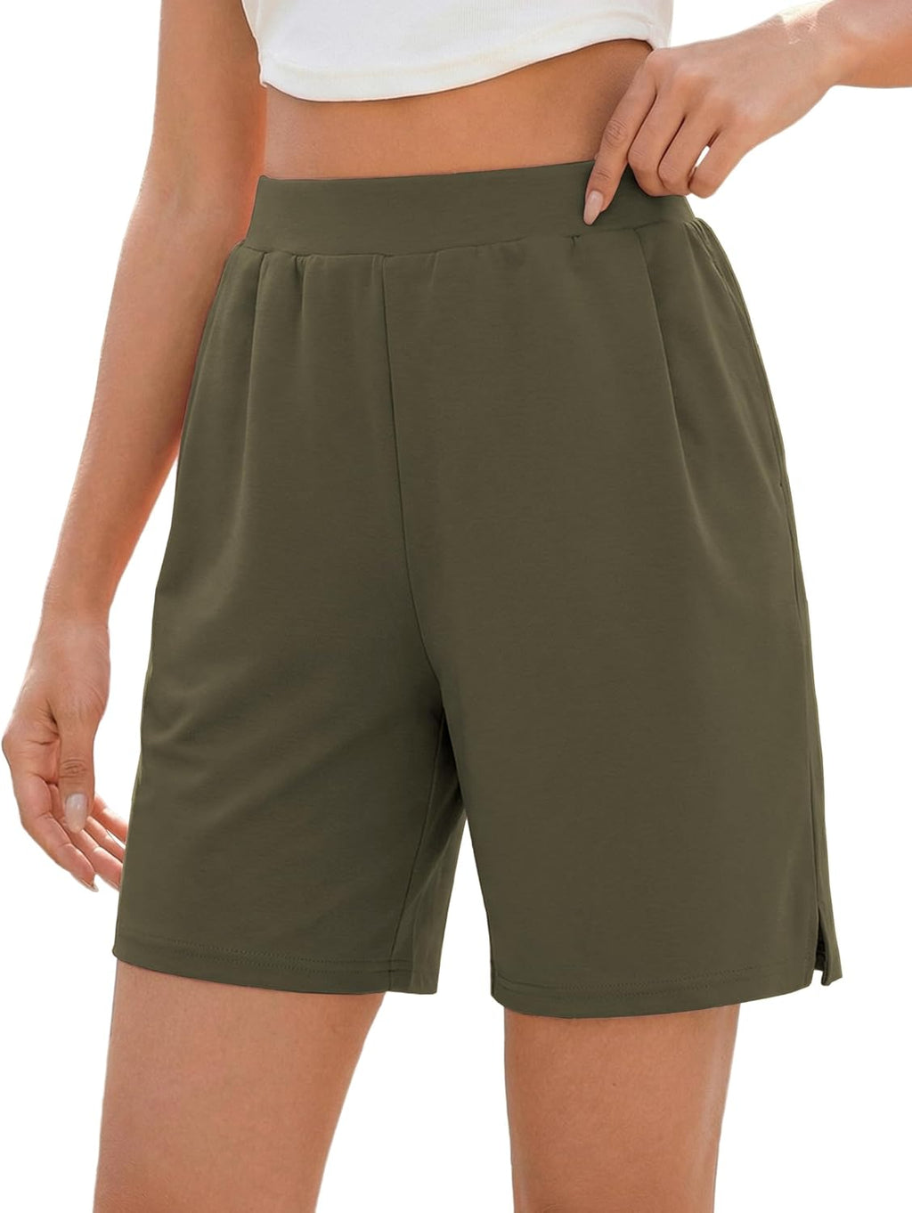 Quenteen Women's Air Layer Shorts - Casual Loose Athletic Running Shorts with Pockets | Summer Comfort