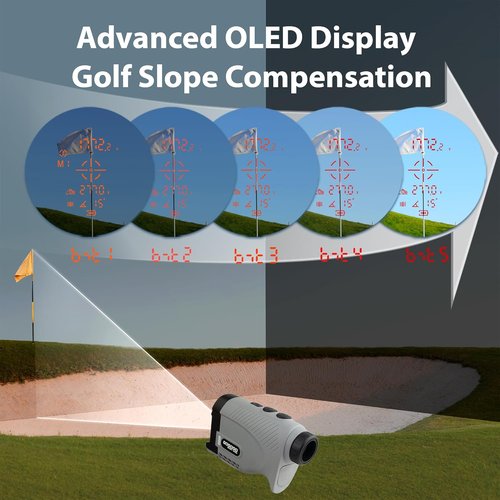 Gogogo Sport Vpro Gen 2 Golf Laser Rangefinder - Ultra-Clear Optics, 1200Y Range, Dual Power | Flaglock & Slope Features